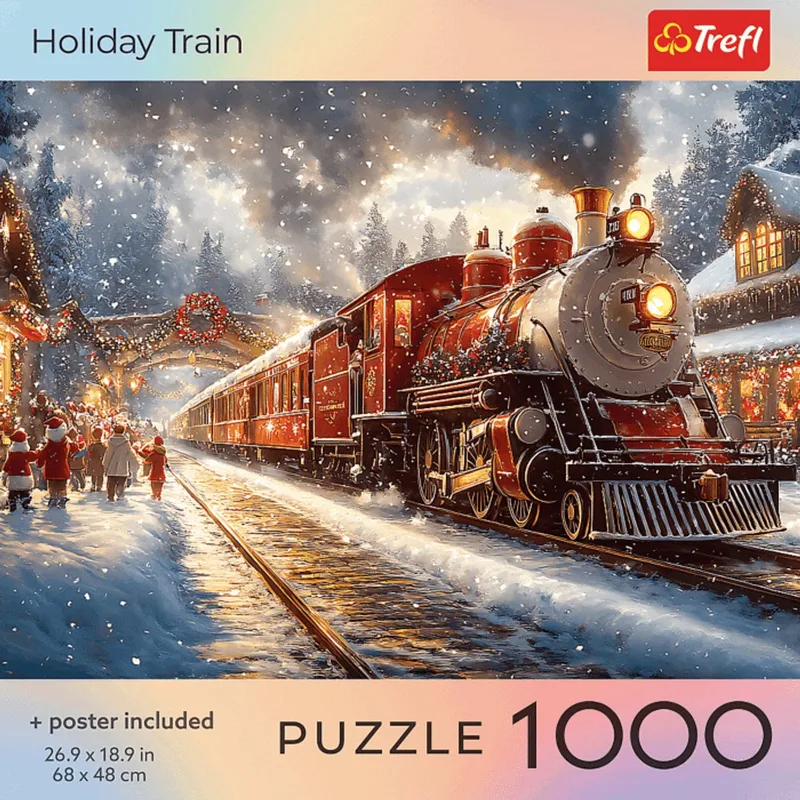 legpuzzel 1000 stukjes kerstmis Holiday Train puzzel volwassenen. from Trefl, Multicolour edition – box