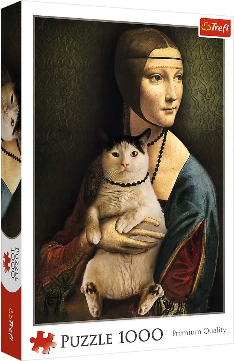 legpuzzel 1000 stukjes Lady with a cat puzzel volwassenen. from Trefl, Multicolour edition – box