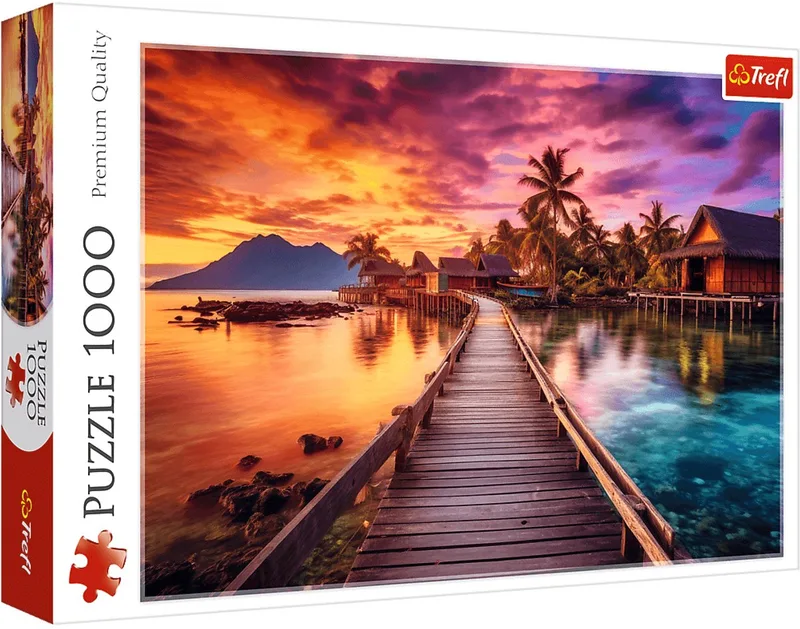 legpuzzel 1000 stukjes Paradise Island FSC Mix 70% puzzel. van Trefl, editie Meerkleurig – doos 1 van 3