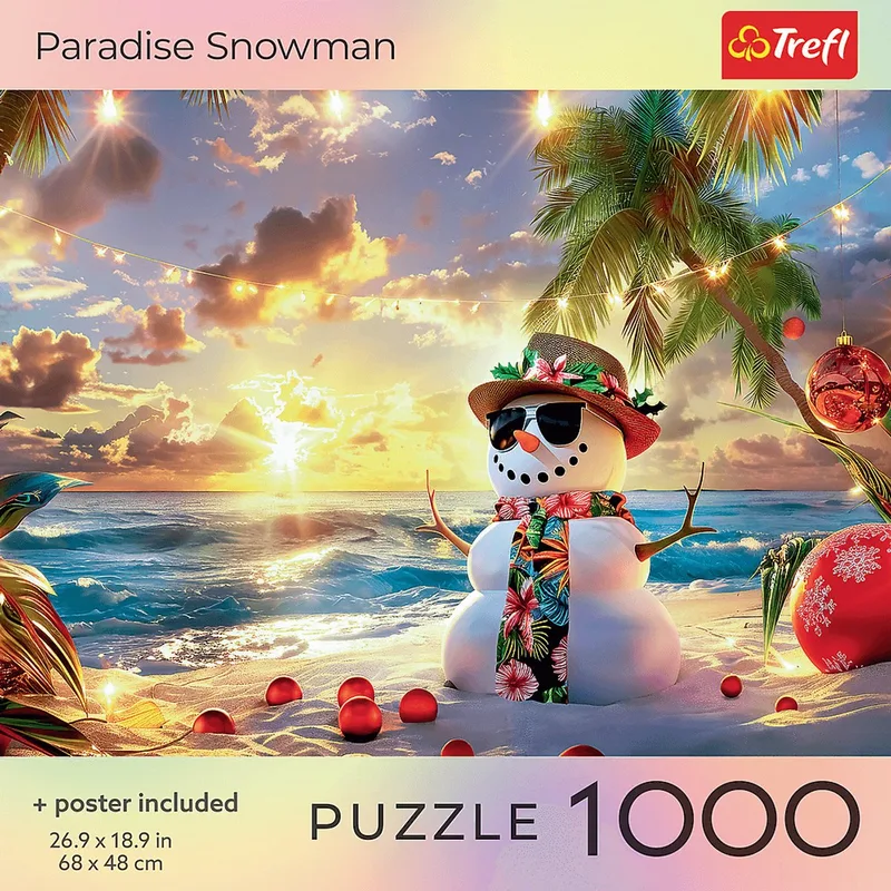 legpuzzel 1000 stukjes Paradise Snowman winter puzzel. van Trefl, editie Meerkleurig – doos