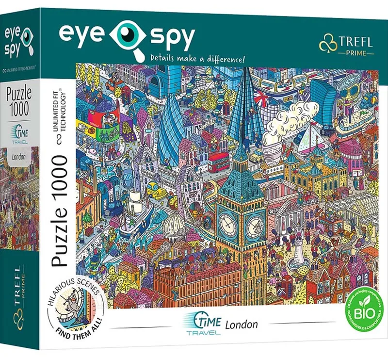 legpuzzel 1000 stukjes UFT Eye-Spy Time Travel London FSC. de Trefl, édition Multicolore – boîte