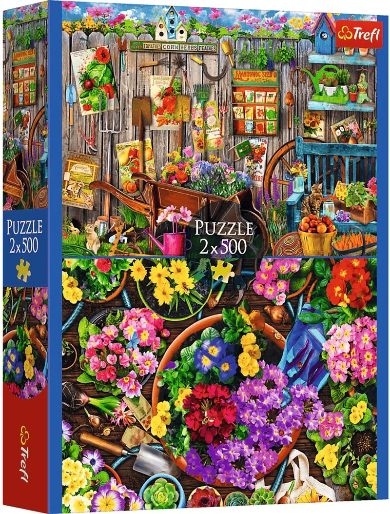legpuzzel 2x500 stukjes - Working in the Garden - FSC Mix 70%. van Trefl, editie Meerkleurig – doos