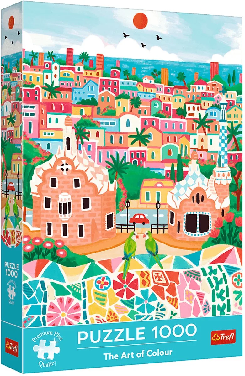 legpuzzel Barcelona Spanje - kleurrijk puzzelplezier 1000 stukjes. de Trefl, édition Multicolore – boîte