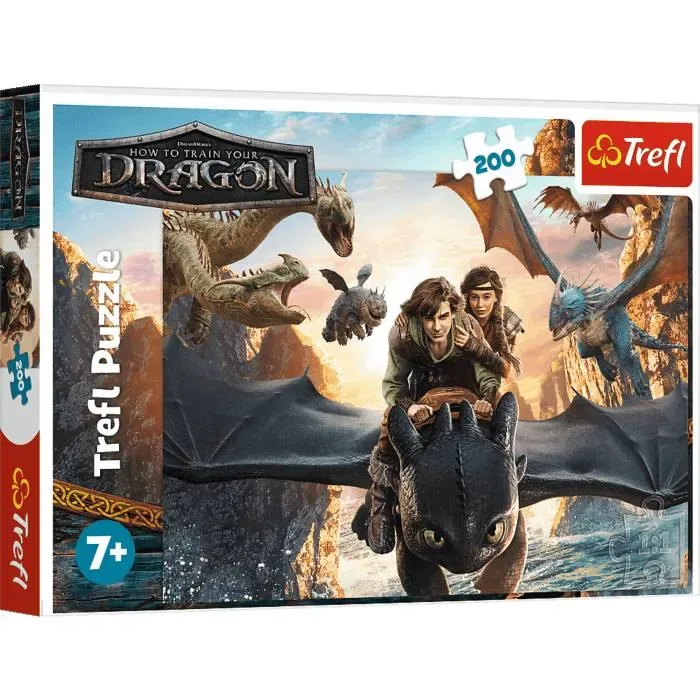 legpuzzel How to Train Your Dragon - 200 stukjes - kinderpuzzel de Trefl, édition Multicolore – boîte 2 sur 2