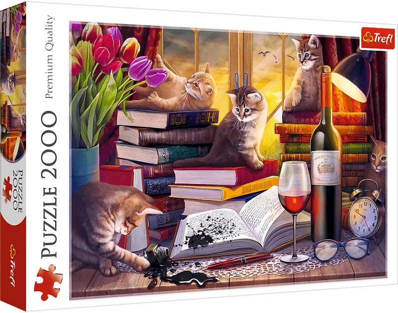legpuzzel kattenavond 2000 stukjes - kleurrijke puzzel FSC. van Trefl, editie Meerkleurig – doos