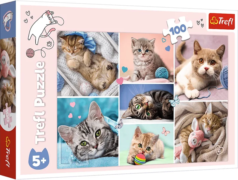 legpuzzel kattenwereld 100 stukjes karton kleurrijk. van Trefl, editie Meerkleurig – doos