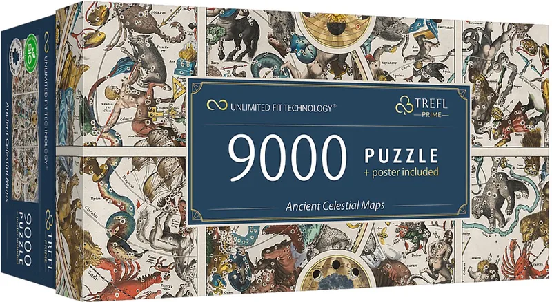 legpuzzel oude hemelkaarten - nostalgische landkaart puzzel. van Trefl, editie Meerkleurig – doos