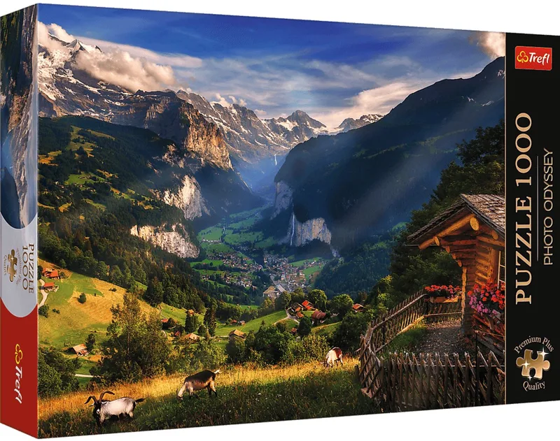 legpuzzel Photo Odyssey Lauterbrunnen Zwitserland 1000 stukjes. van Trefl, editie Meerkleurig – doos