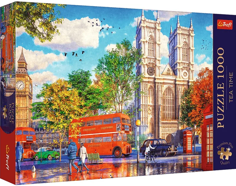 legpuzzel Premium Plus 1000 stukjes - Tea Time Londen uitzicht FSC. de Trefl, édition Multicolore – boîte