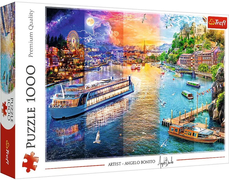 legpuzzel River cruise 1000 stukjes - kleurrijk puzzelplezier. van Trefl, editie Meerkleurig – doos