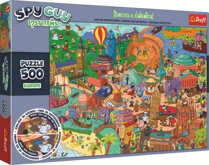 legpuzzel Spy Guy Lost Items Europe 500 stukjes karton. van Trefl, editie Meerkleurig – doos 2 van 2