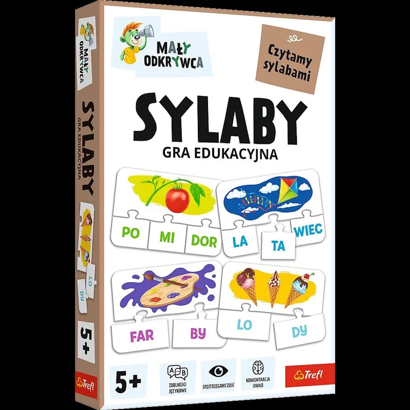 Lettergrepen Kleine Ontdekker (educatief spel) - Sylaby, Mały Odkrywca de Trefl, édition Multicolore – boîte
