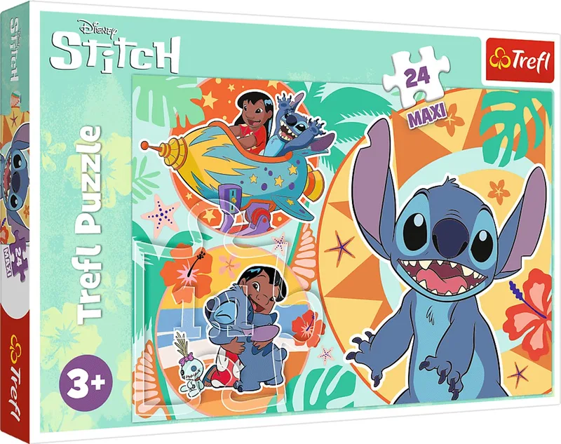 Lilo & Stitch Maxi Groot Formaat Legpuzzel - 24 stukjes - Vanaf 3 jaar van Trefl, editie Wielkleurig – doos