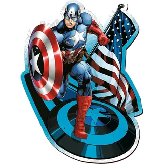 Marvel Captain America Hout Houten Legpuzzel - 160 stukjes - Vanaf 6 jaar von Trefl, Ausgabe Mehrfarbig – Schachtel 2 von 2
