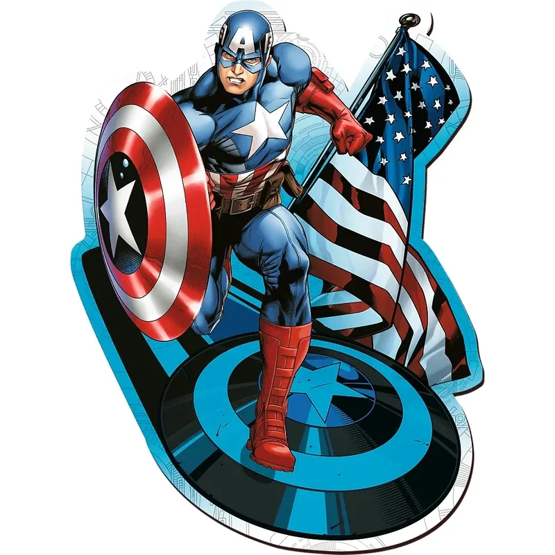 Marvel Captain America Hout Houten Legpuzzel - 160 stukjes - Vanaf 6 jaar von Trefl, Ausgabe Mehrfarbig – Schachtel 2 von 2