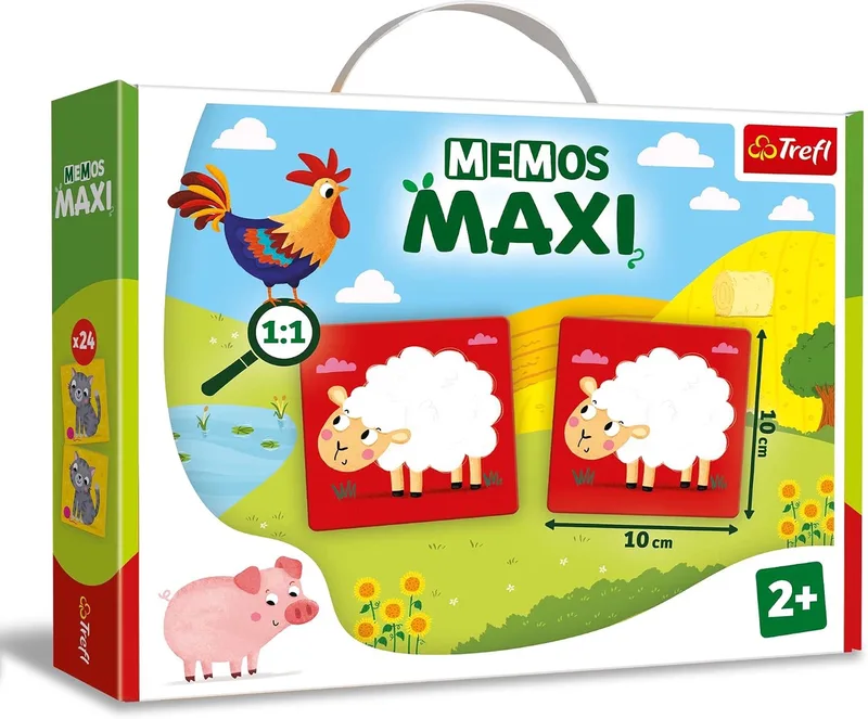Memos Maxi Boerderijdieren - Geheugenspel met Grote Kaarten - Vanaf 2 jaar van Trefl, editie Meerkleurig – doos