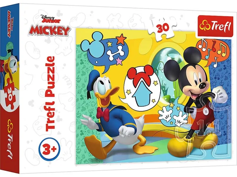 Miki Mouse Puzzel - 30 Stukken - Disney Personages - 27x20 cm from Trefl, White, Blue, Red edition – box