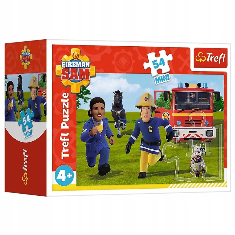 Mini Puzzel 54 Stukjes: Brandweerman Sam Klaar voor Actie van Trefl, editie Meerkleurig – doos