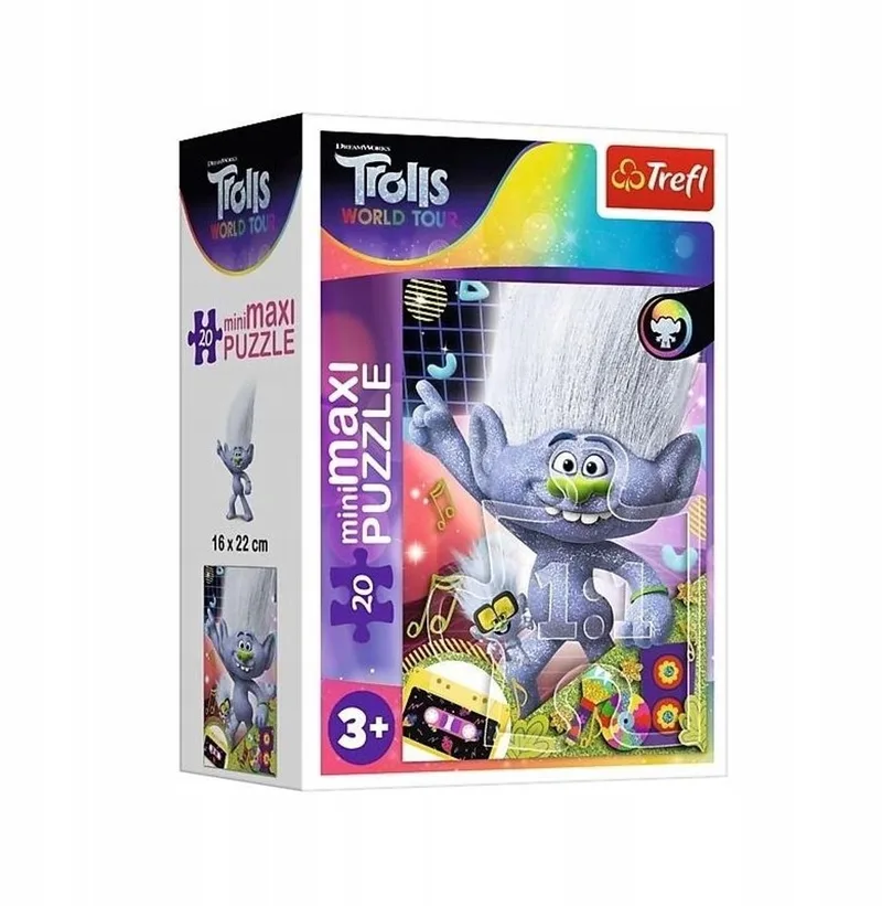 MiniMaxi Trolle Muzikale Wereldpuzzel 20 Stukjes de Trefl – boîte