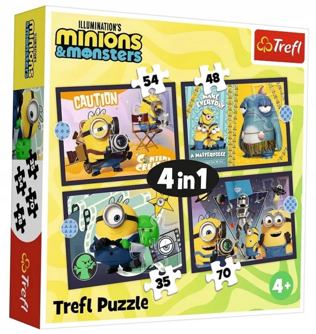 Minions 4-in-1 Puzzels - Nieuwe Avonturen from Trefl, Multicolour edition – box