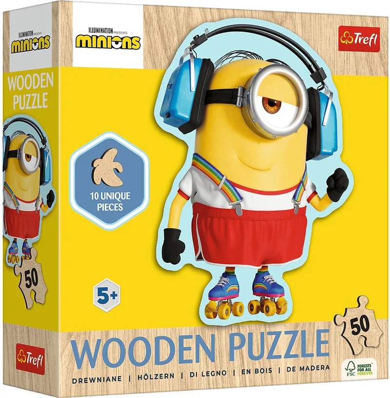 Minions Despicable Me 4 Hout Houten Legpuzzel - 50 stukjes - Vanaf 4 jaar from Trefl, Multicolour edition – box
