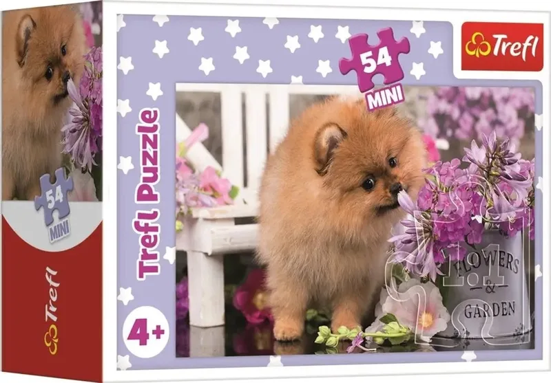 Minipuzzel 54 stukjes - Schattige huisdierenhond van Trefl – doos