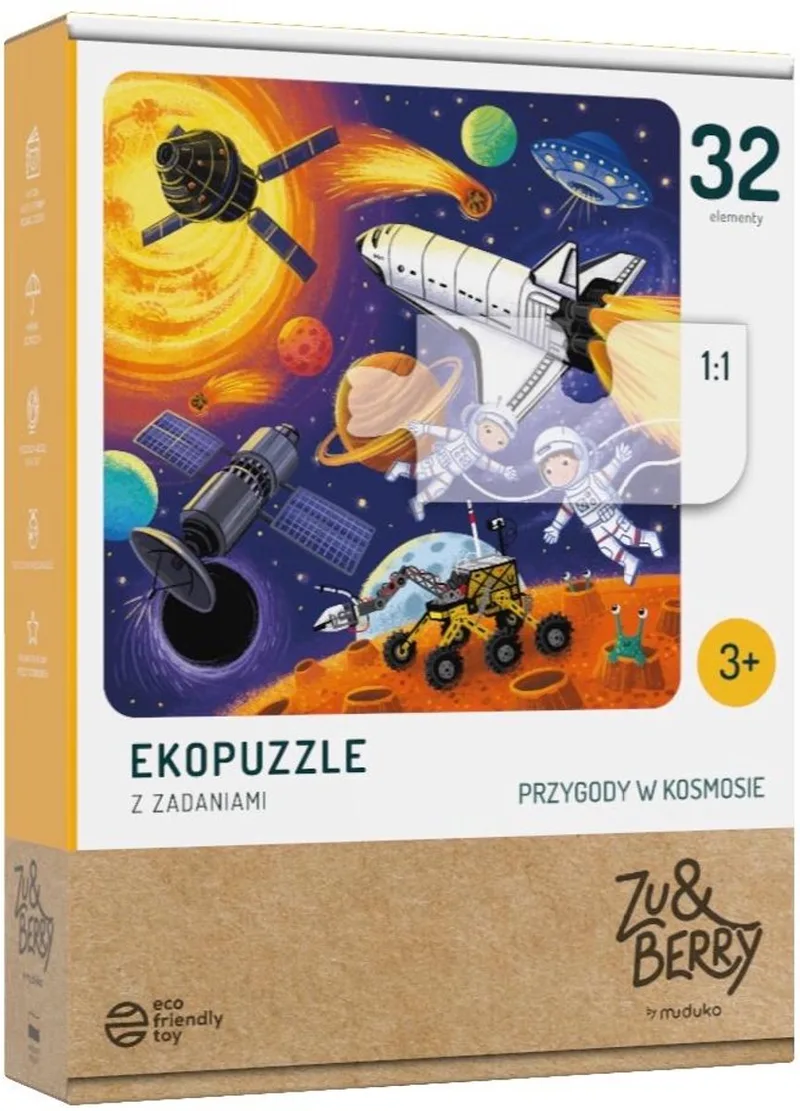 Muduko Eko Puzzel Ruimteavontuur 32 Stukjes met Opdrachten van Trefl – doos