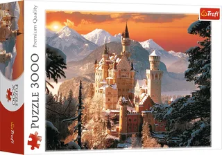Neuschwanstein Kasteel Bavaria in de winter - 3000 stukjes van Trefl, editie Meerkleurig – doos 1 van 2
