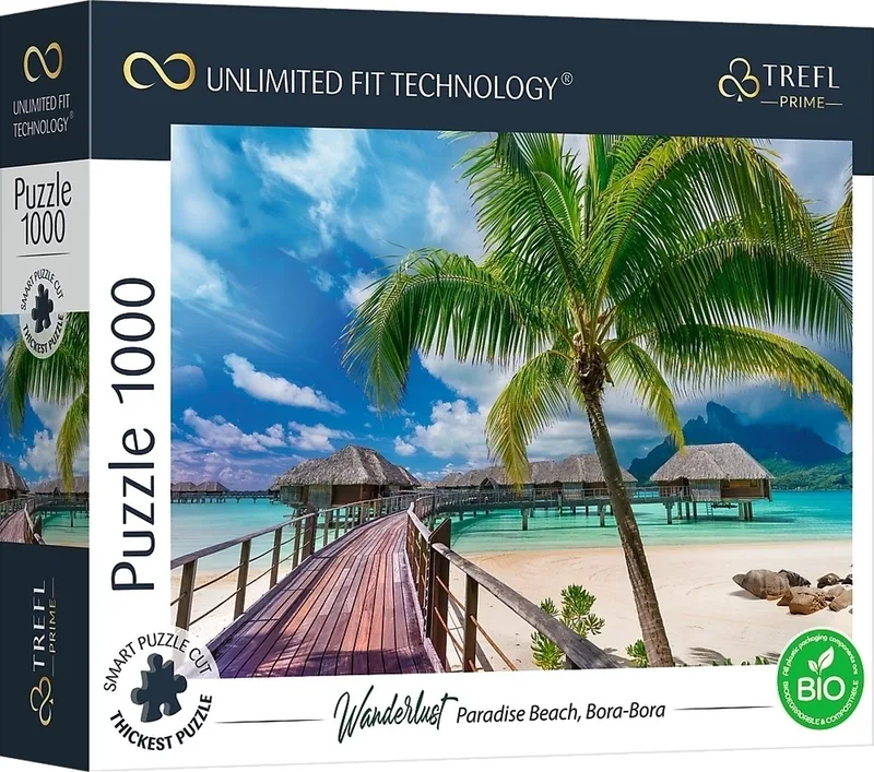 Paradise Beach op Bora Bora - 1000 stukjes van Trefl, editie Paradise Beach op Bora Bora – doos
