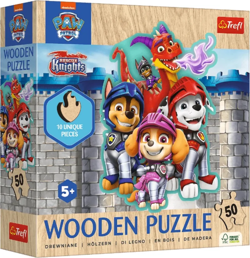 PAW Patrol Kinderpuzzel Hout Houten Legpuzzel - 50 stukjes - Vanaf 4 jaar von Trefl, Ausgabe Mehrfarbig – Schachtel