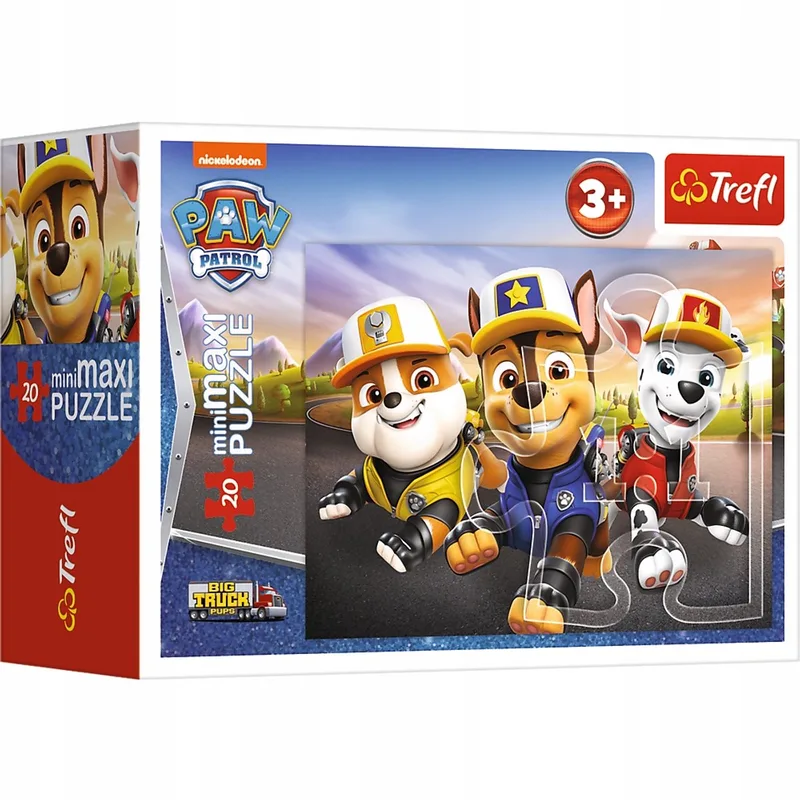 Paw Patrol Mini Maxi Puzzel 20 Stukken - Avontuurlijk Speelgoed de Trefl, édition Multi-coloured – boîte