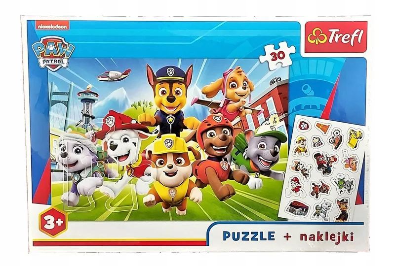 Paw Patrol-puzzel met 30 stukjes in stickers from Trefl – box
