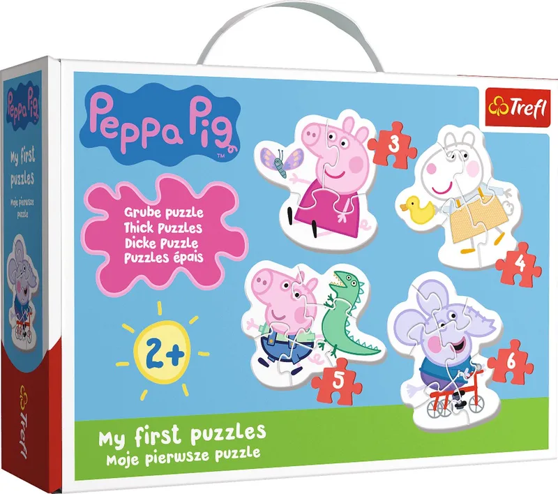 Peppa Pig 4-in-1 Puzzel - 18 stukjes - Vanaf 3 jaar de Trefl, édition Multicolore – boîte