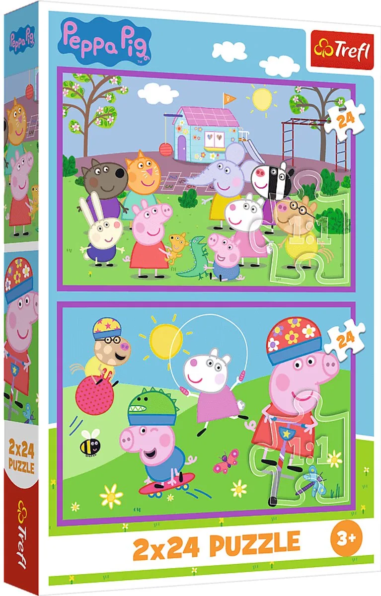 Peppa Pig puzzel - 2x24 stukjes - FSC Mix 70% - speelplezier. van Trefl, editie Meerkleurig – doos