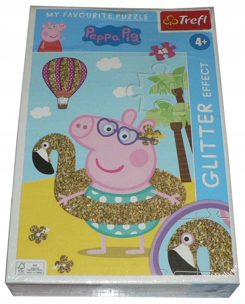 Peppa Pig Puzzel 48 Elementen - Glitter & Plezier voor Kinderen fra Trefl – æske