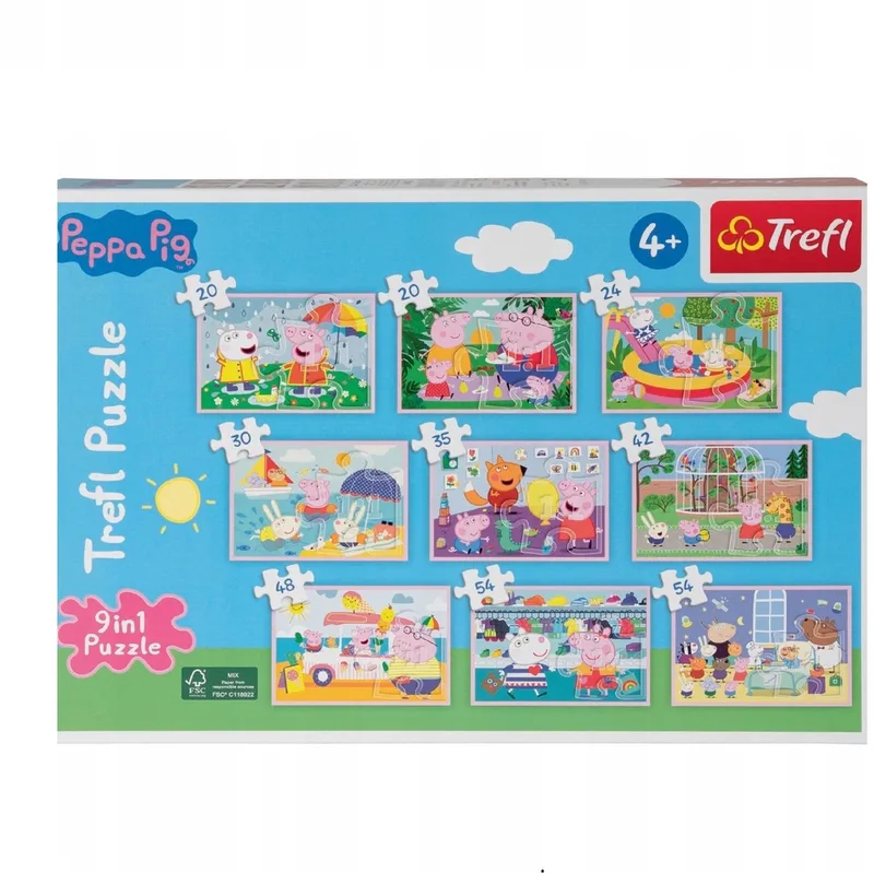 Peppa Pig puzzel 9-in-1 set - 327 elementen from Trefl, Multicolour edition – box