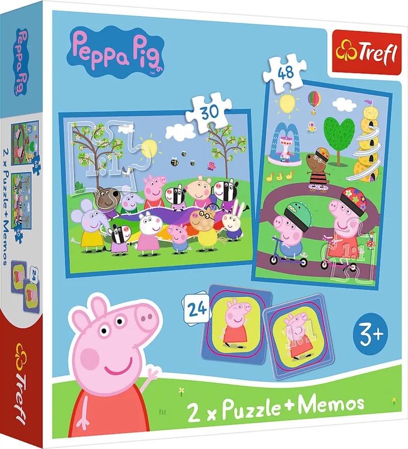 Peppa Pig Spel 2-in-1 Puzzel- en Memoryset - Vanaf 3 jaar from Trefl, Multicolour edition – box