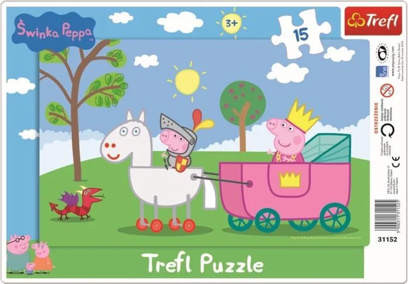 Peppa Ridder Puzzel 15 Stuk van Trefl, editie Meerkleurig – doos