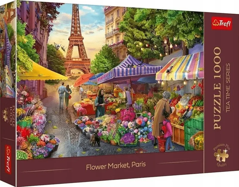 Photo Odyssey - Legpuzzel - 1000 Stukjes - 68x48 cm - Parijs Bloemenmarkt - Premium Plus Kwaliteit van Trefl, editie Wielokleurig – doos