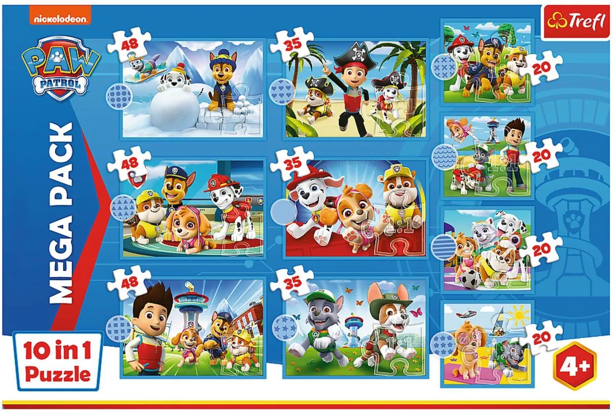 Puzzel 10 in 1 Paw Patrol. från Trefl, utgåva Flerfärgad – kartong