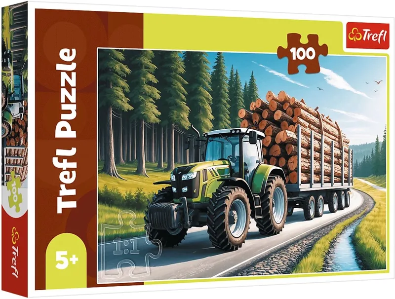 puzzel 100 stukjes - bos tractor - FSC Mix 70% - voertuigen. von Trefl, Ausgabe Mehrfarbig – Schachtel