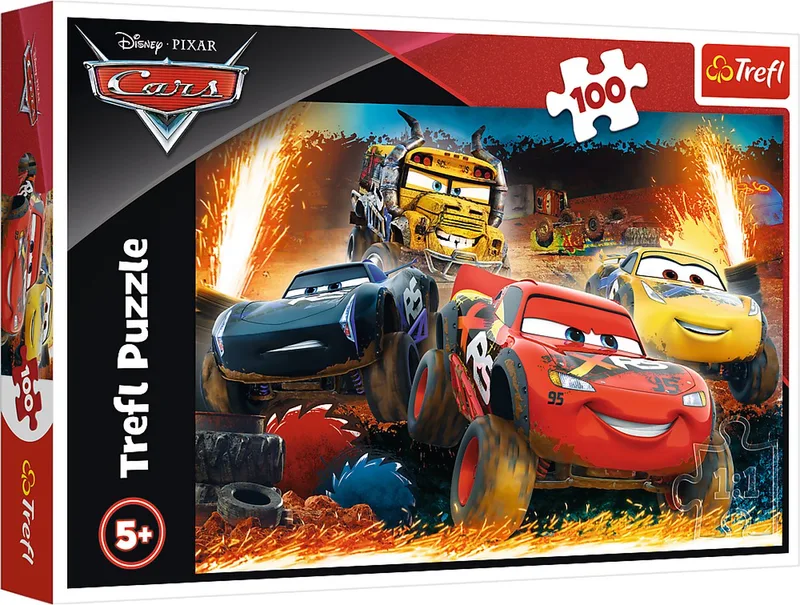 puzzel - 100 stukjes från Trefl, utgåva Cars – kartong