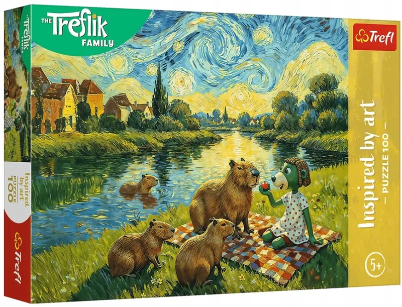 Puzzel 100 Stukken: Karmiąc Kapibary - 5+ Jaar van Trefl – doos