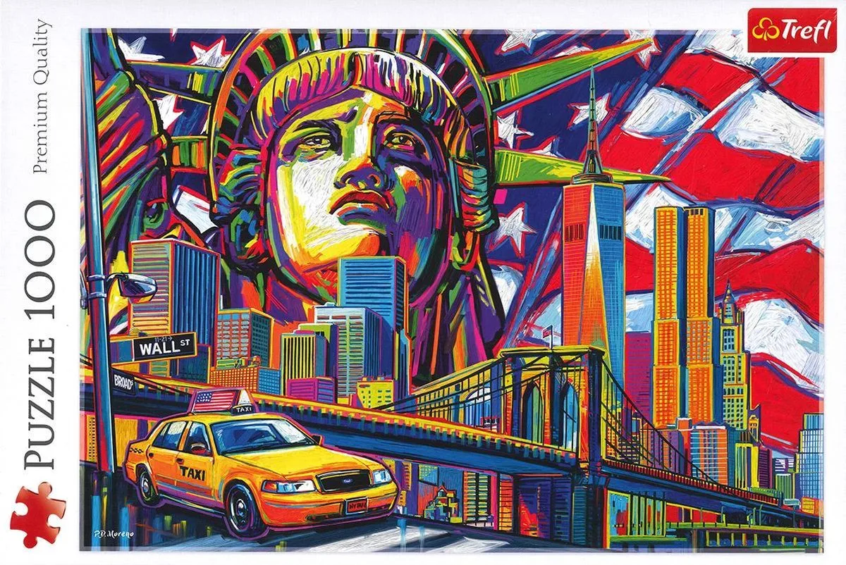 Puzzel 1000 pcs - Kleuren van New York von Trefl, Ausgabe Mehrfarbig – Schachtel