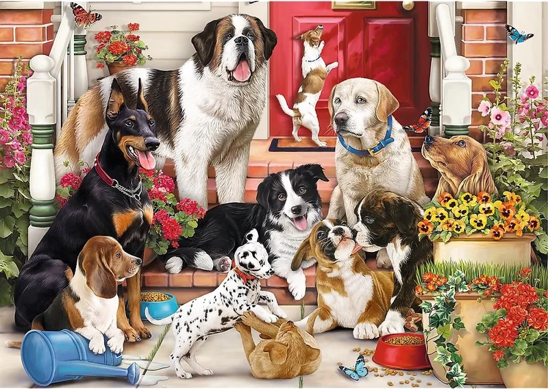 puzzel 1000 stukjes - Doggy Fun legpuzzel karton. van Trefl, editie Meerkleurig – doos