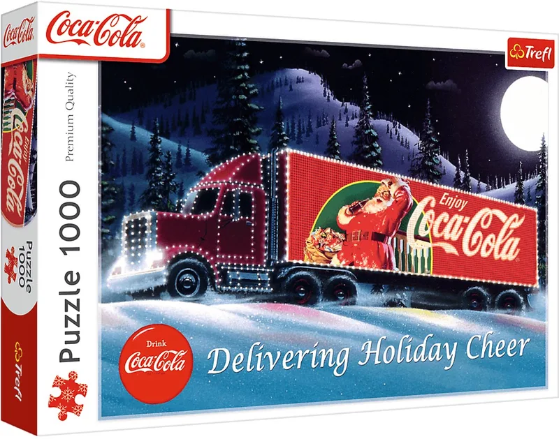 puzzel 1000 stukjes - kerst caravan Coca-Cola - legpuzzel. från Trefl, utgåva 4 – kartong