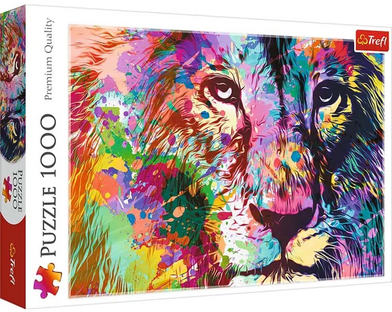 puzzel 1000 stukjes kleurrijke leeuw legpuzzel karton. van Trefl, editie Meerkleurig – doos