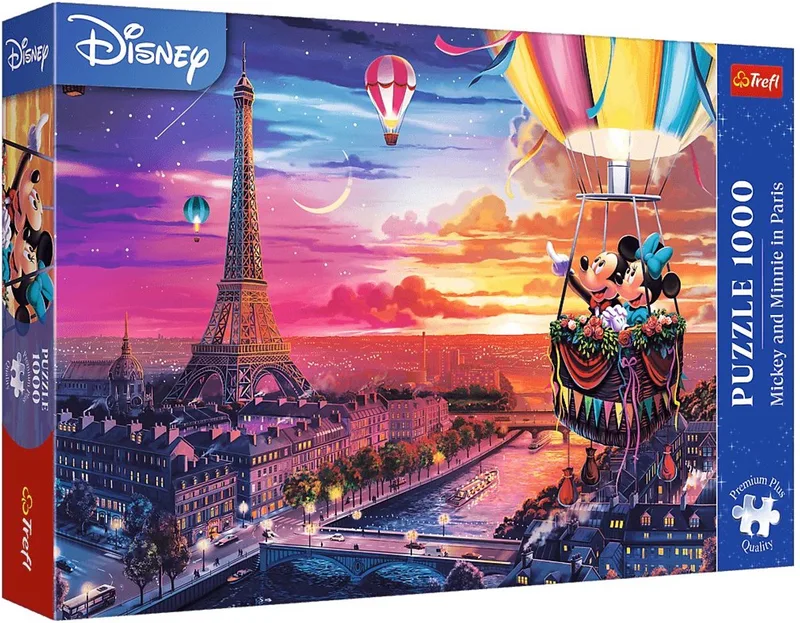 puzzel 1000 stukjes - Mickey en Minnie in Parijs - Premium Plus. van Trefl, editie Meerkleurig – doos