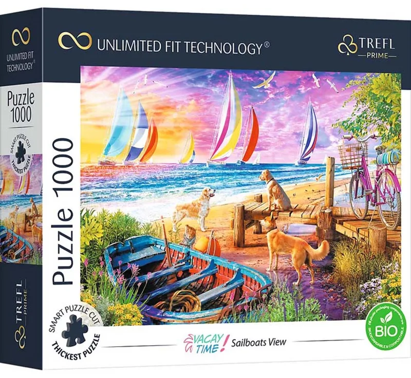 puzzel 1000 stukjes - Sailboats View - FSC Mix - legpuzzel. van Trefl, editie Meerkleurig – doos