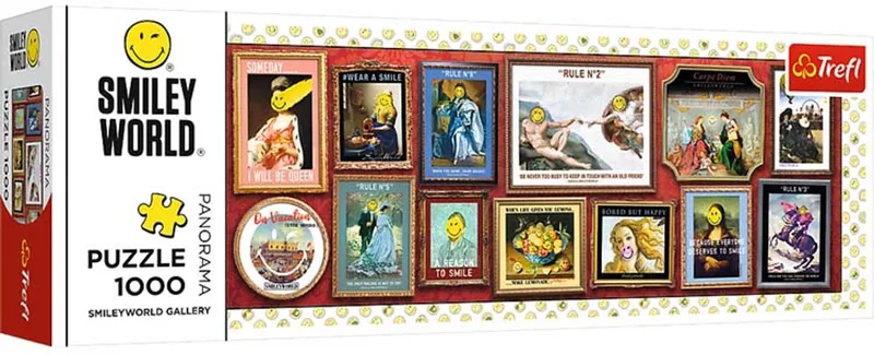 puzzel 1000 stukjes - SmileyWorld Gallery kleurrijk karton. van Trefl, editie Meerkleurig – doos